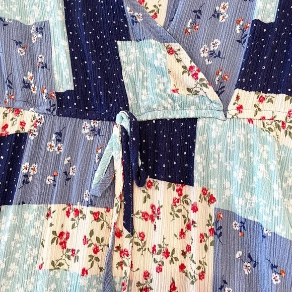 Hayden Los Angeles Patchwork Floral Boho Maxi Dress Prairie Cottagecore S - Picture 3 of 9